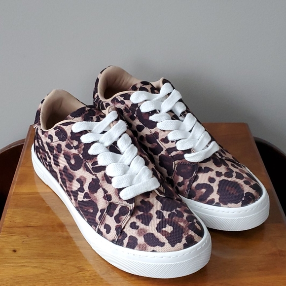 Steve Madden Canvas Leopard Sneakers - Picture 2 of 9